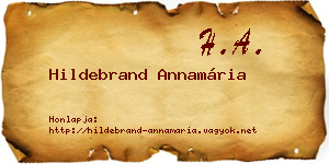 Hildebrand Annamária névjegykártya